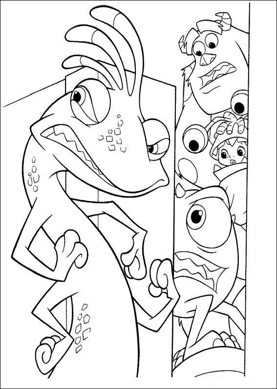 Coloriage de monstres amusants dans un décor ludique