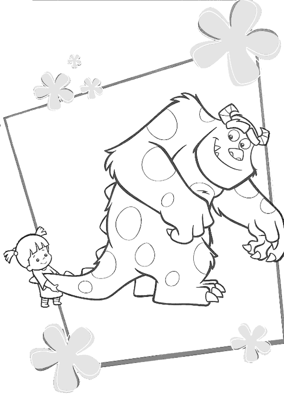 Coloriage de monstres colorés jouant dans un décor ludique