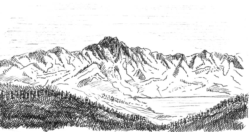 Coloriage de montagnes avec un paysage naturel