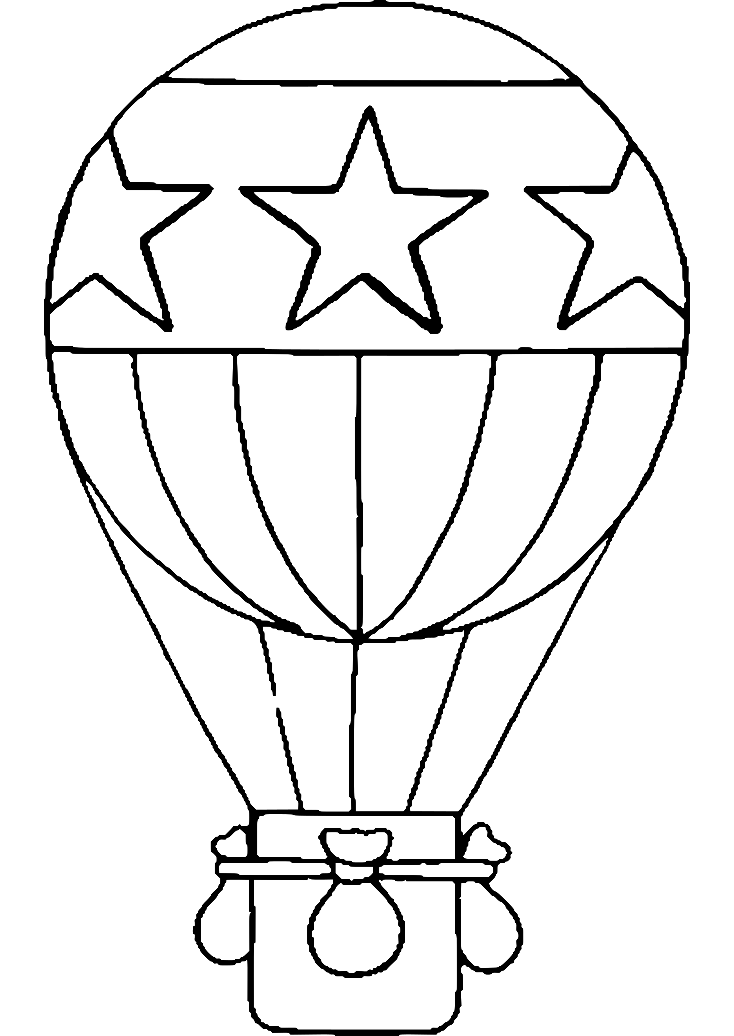 Coloriage de montgolfières flottant dans le ciel