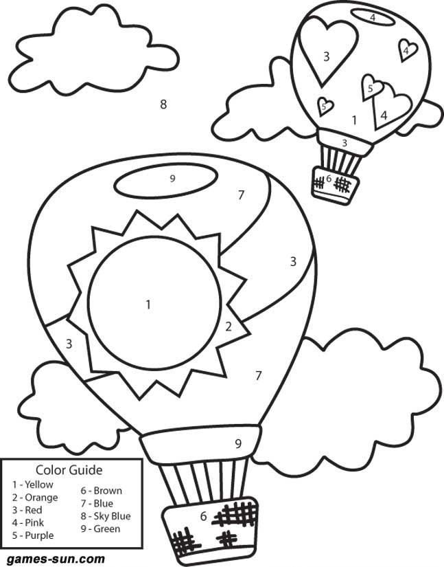 Coloriage de montgolfières au-dessus d’un paysage paisible