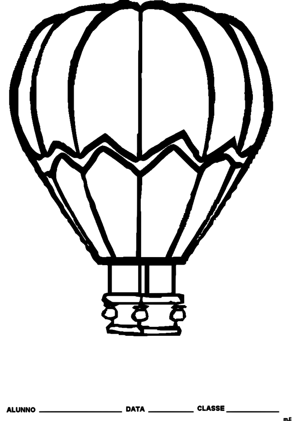 Coloriage de montgolfières dans un ciel dégagé