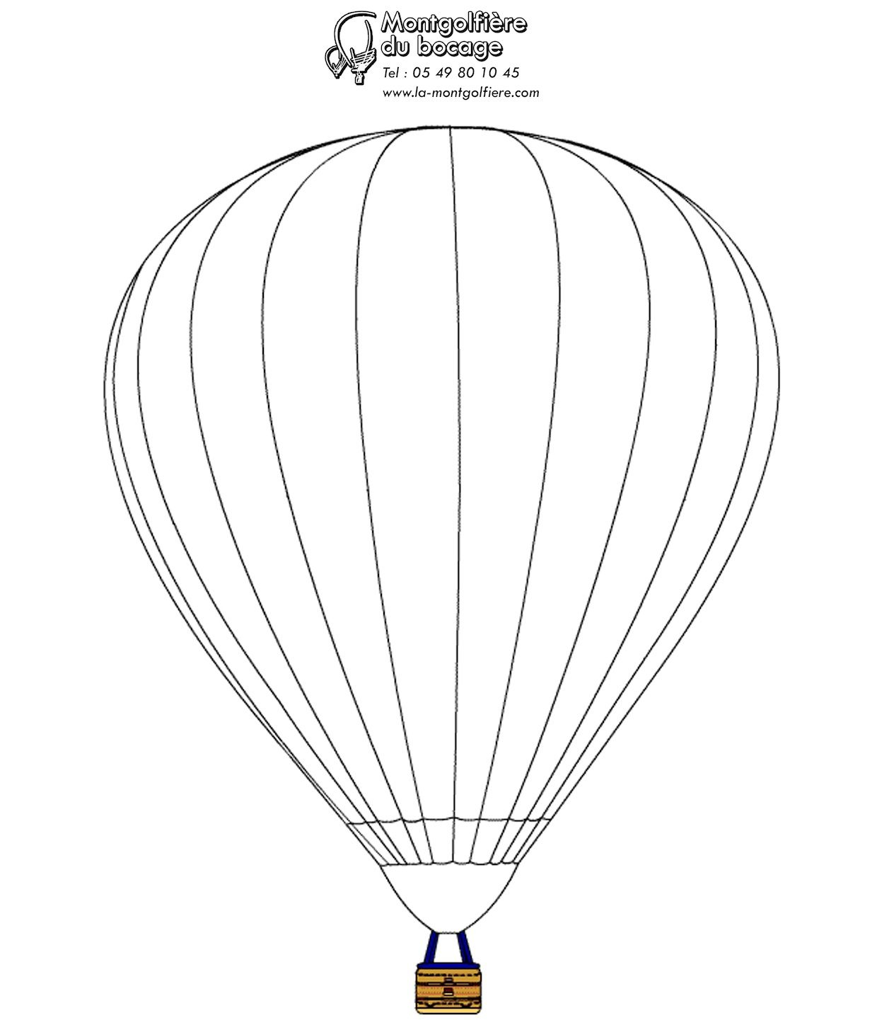 Coloriage de montgolfières flottant dans le ciel
