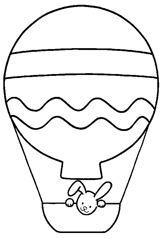 Coloriage de montgolfières flottant dans un ciel paisible