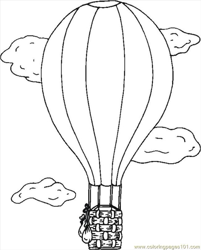 Coloriage d'une montgolfière flottant dans un ciel dégagé