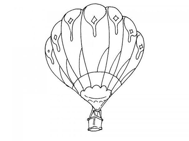 Coloriage de montgolfières flottant dans le ciel