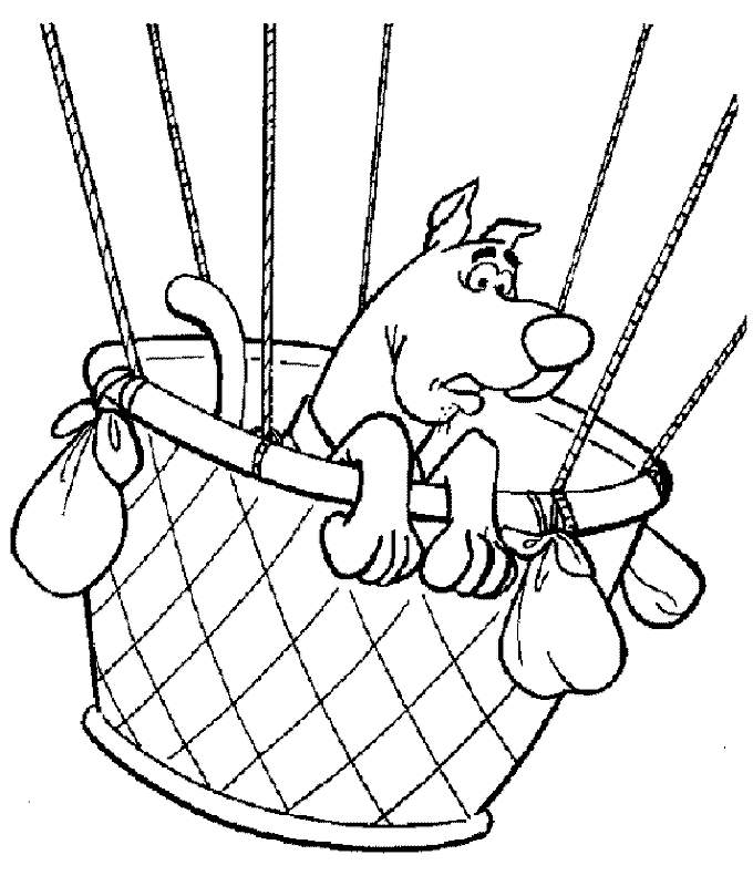 Coloriage de montgolfières flottant dans le ciel