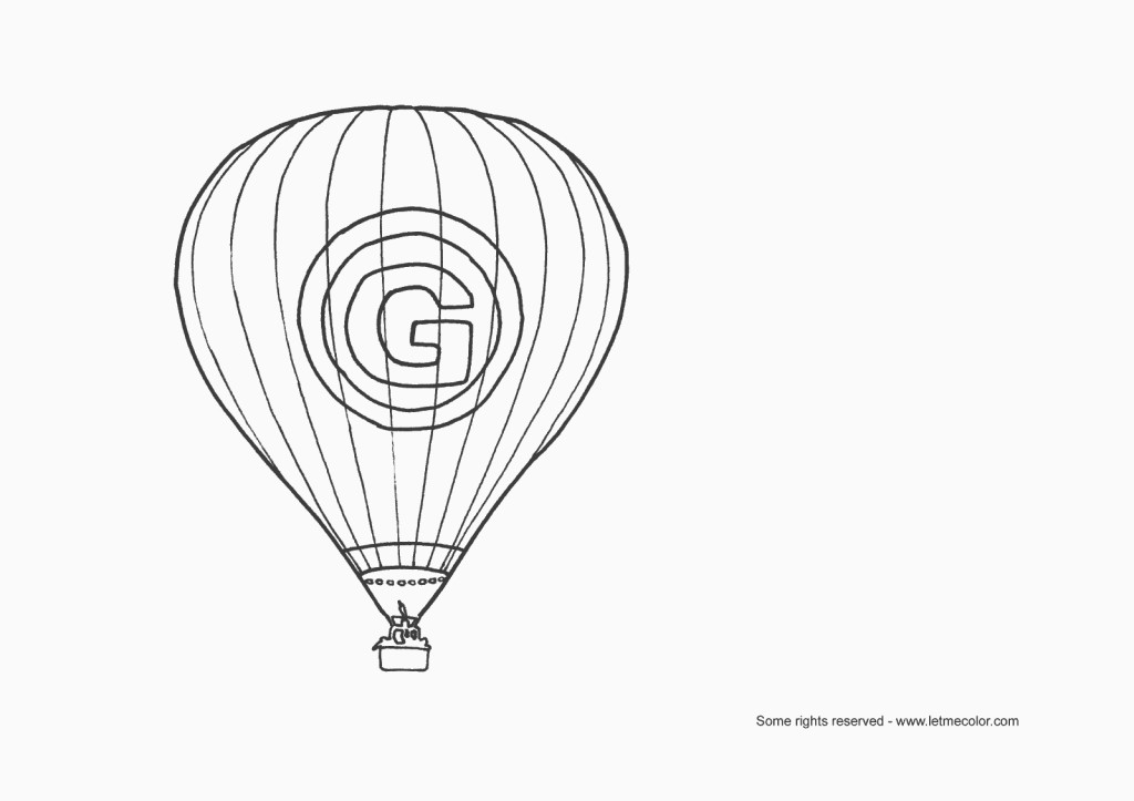 Coloriage de montgolfières flottant dans un ciel dégagé
