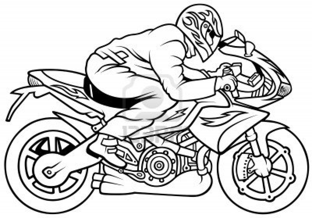 Coloriage d'une moto stylée sur fond minimaliste