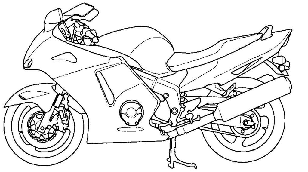 Coloriage d'une moto sur un fond simple