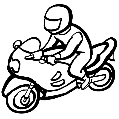 Coloriage d'une moto sportive sur un fond simple