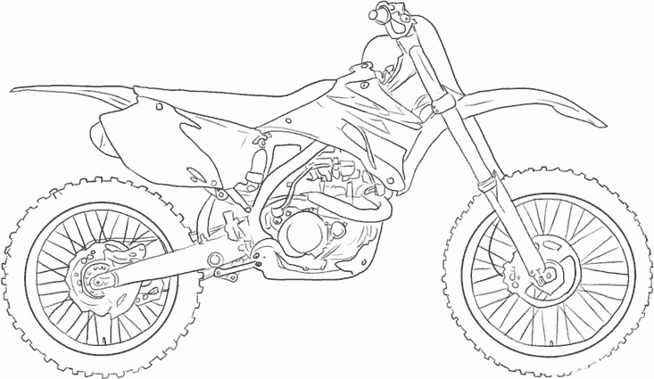 Coloriage d'une moto sportive sur un fond minimaliste