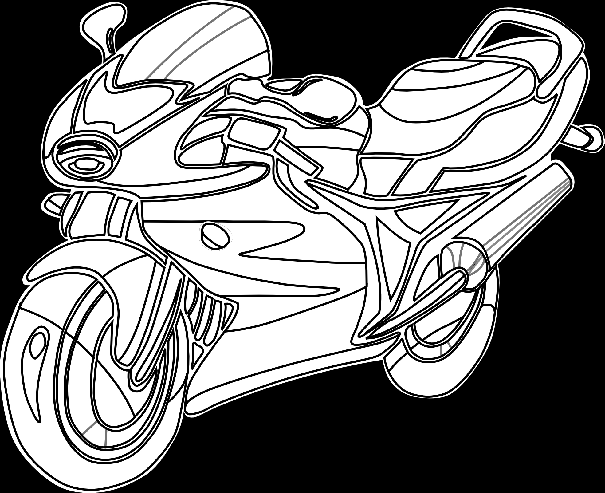 Coloriage d'une moto stylée sur fond simple
