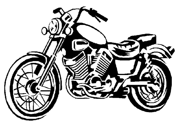 Coloriage d'une moto stylisée sur fond simple