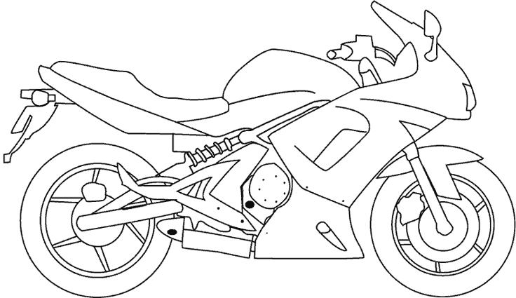 Coloriage d'une moto stylisée sur fond simple