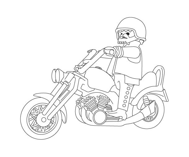 Coloriage d'une moto stylisée sur fond simple