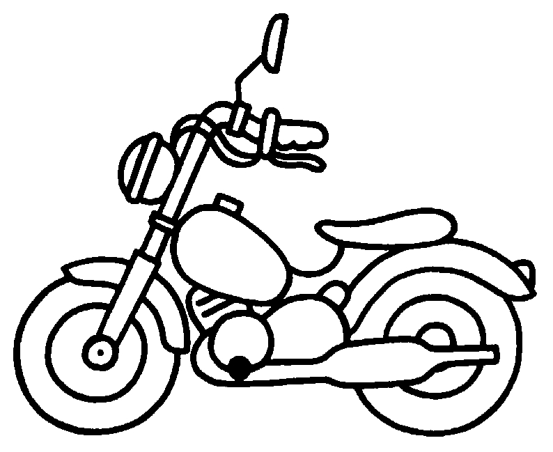 Coloriage d'une moto stylisée sur fond simple