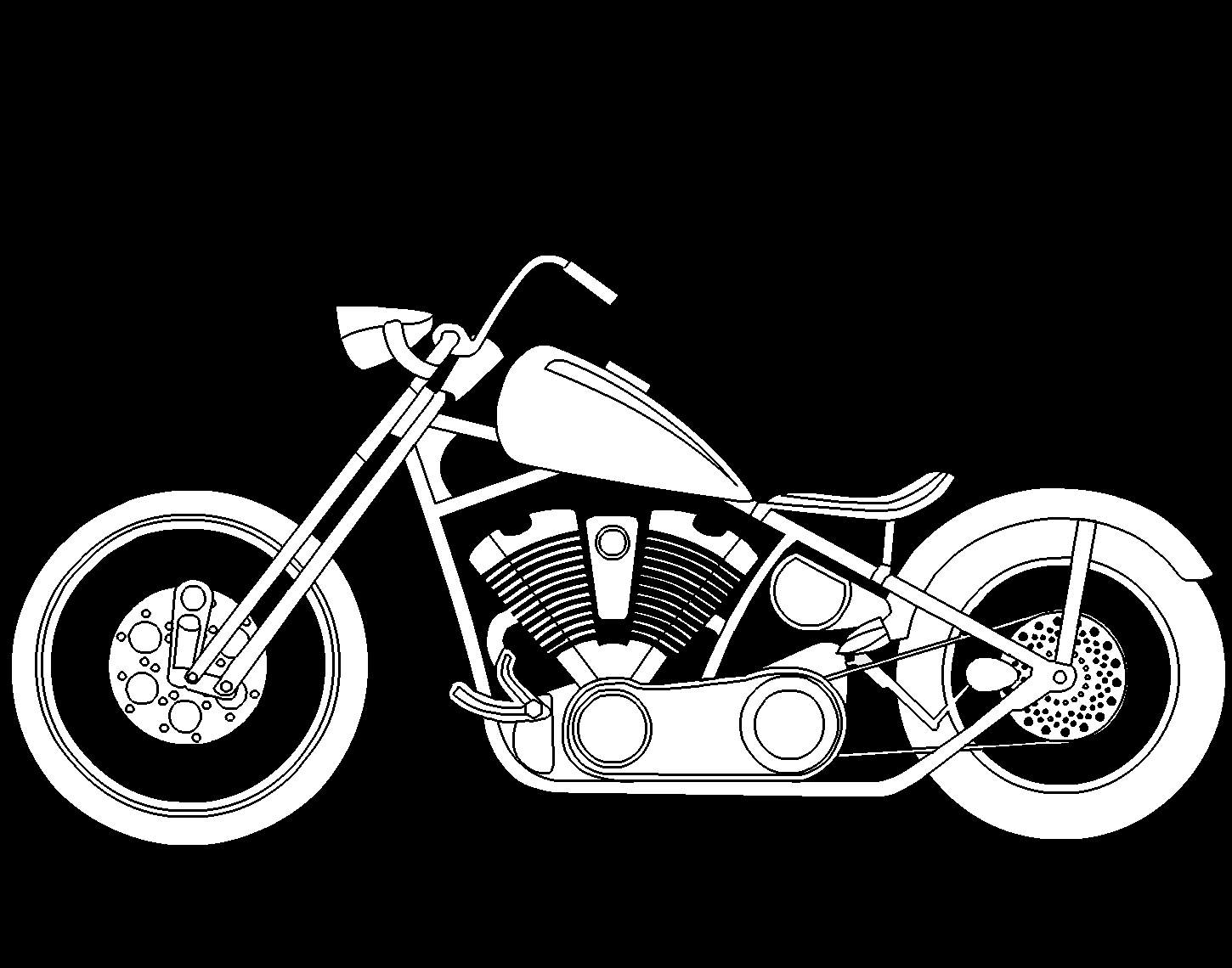 Coloriage d'une moto stylisée sur fond simple