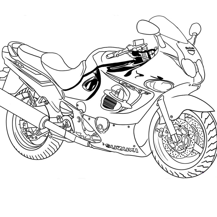 Coloriage d'une moto stylisée sur fond minimaliste