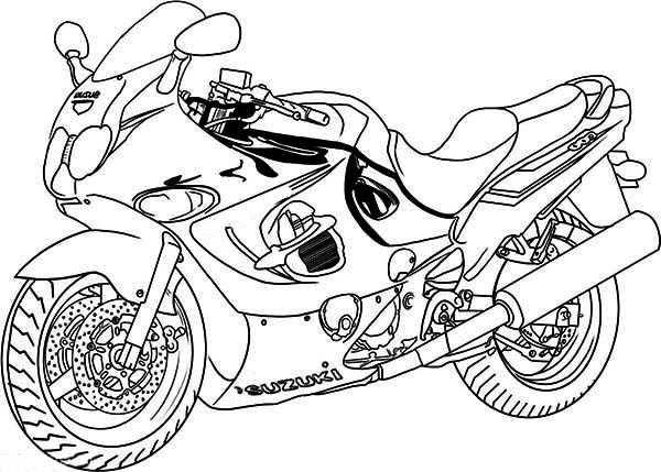 Coloriage d'une moto stylée sur fond dynamique