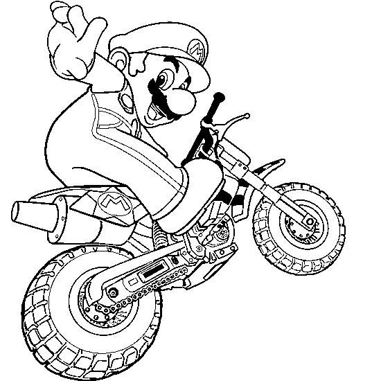 Coloriage d'une moto stylisée en pleine action sur route