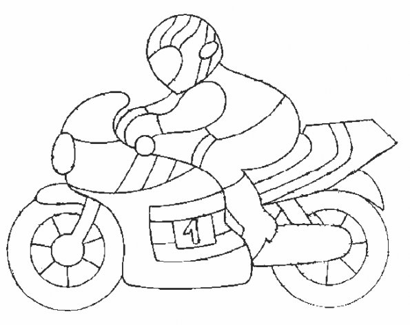 Coloriage d'une moto stylisée sur fond simple