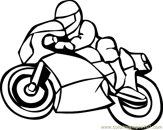 Coloriage d'une moto sur une route avec des détails variés