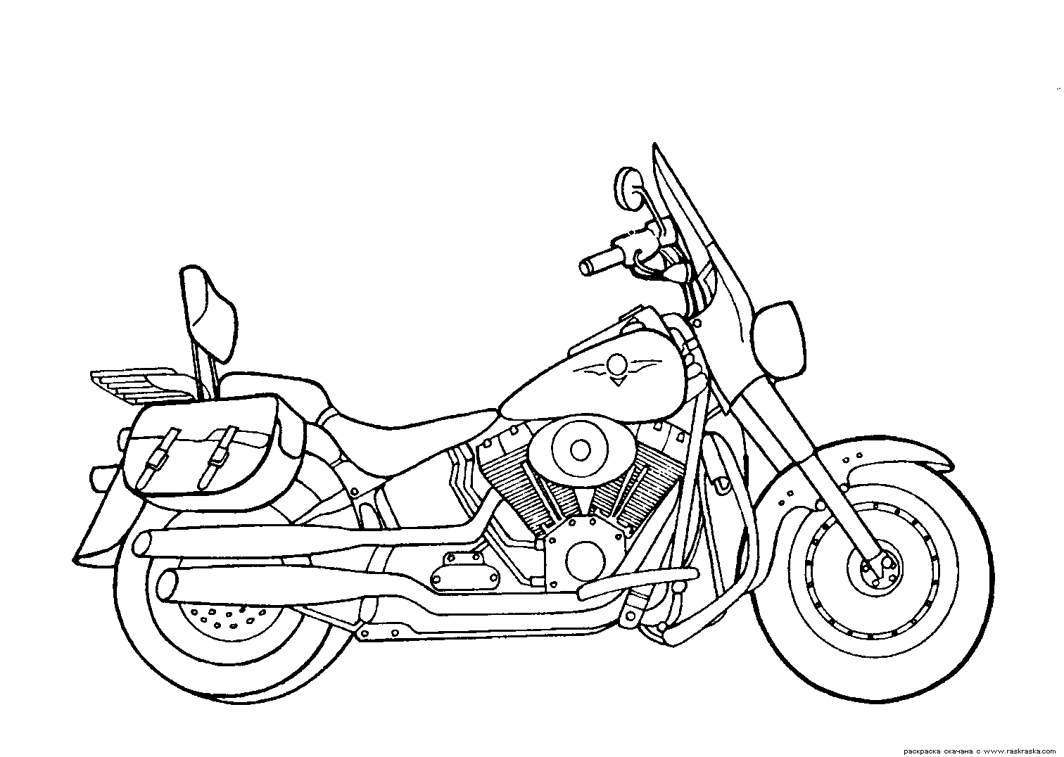 Coloriage d'une moto sportive sur fond simple