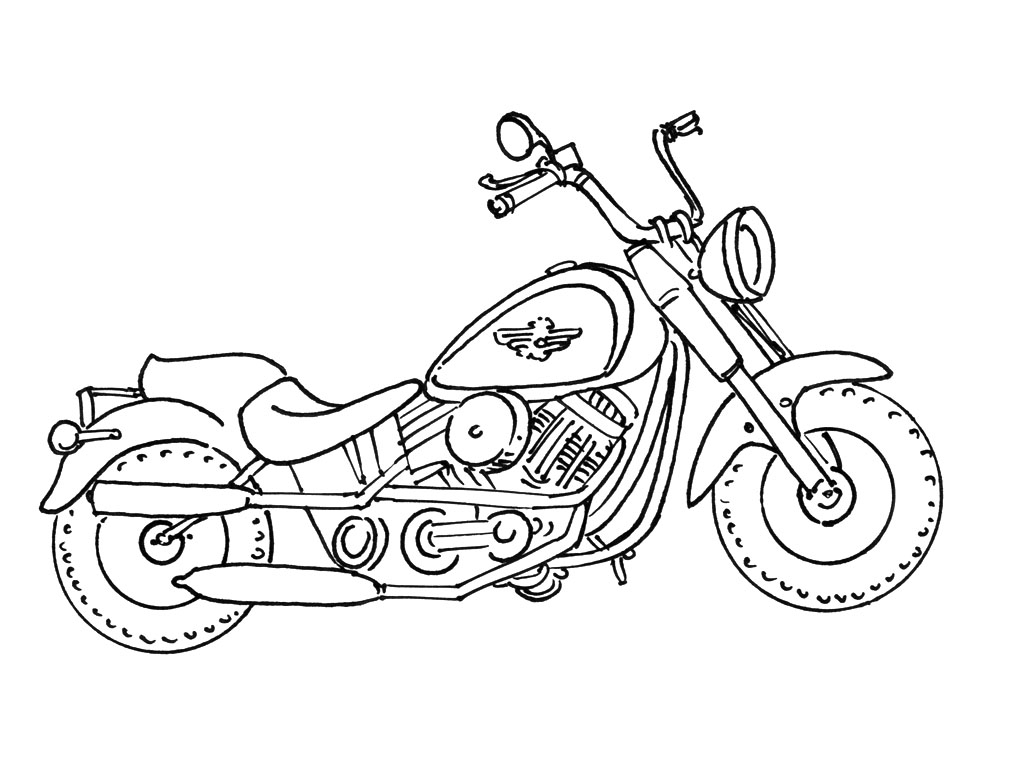 Coloriage d'une moto stylée sur fond simple