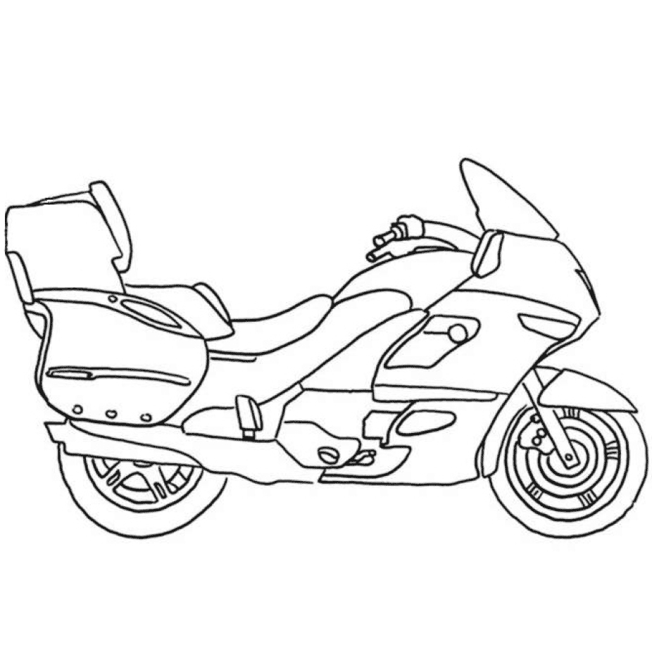 Coloriage d'une moto stylisée sur fond minimaliste