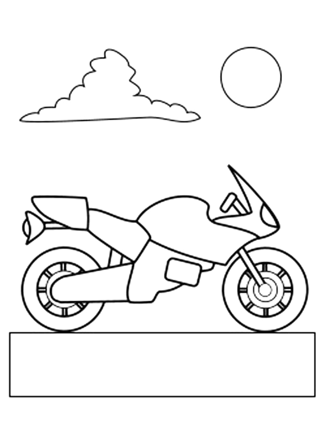Coloriage d'une moto sur fond de paysage urbain