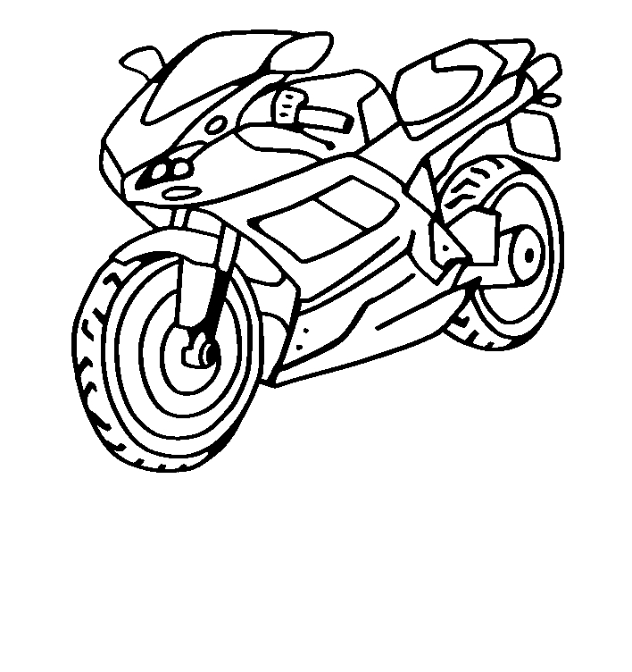 Coloriage d'une moto sur fond de paysage urbain