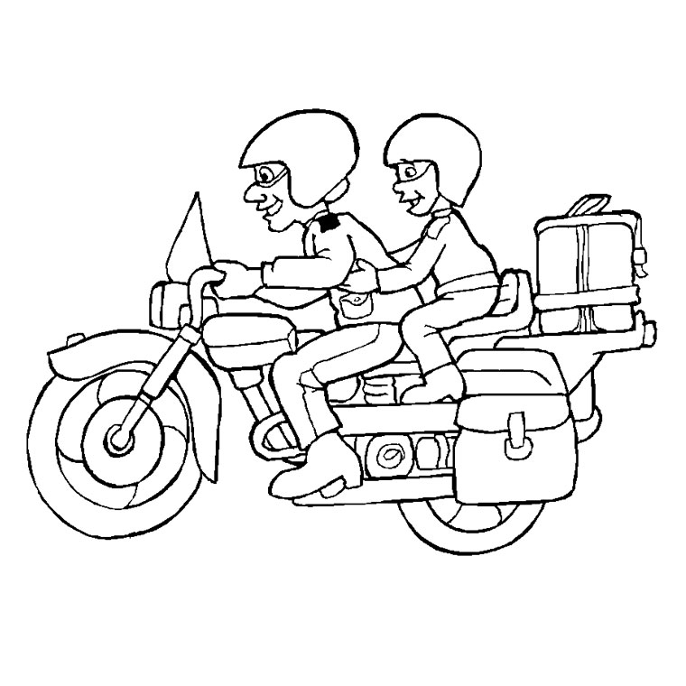 Coloriage d'une moto stylisée sur fond simple
