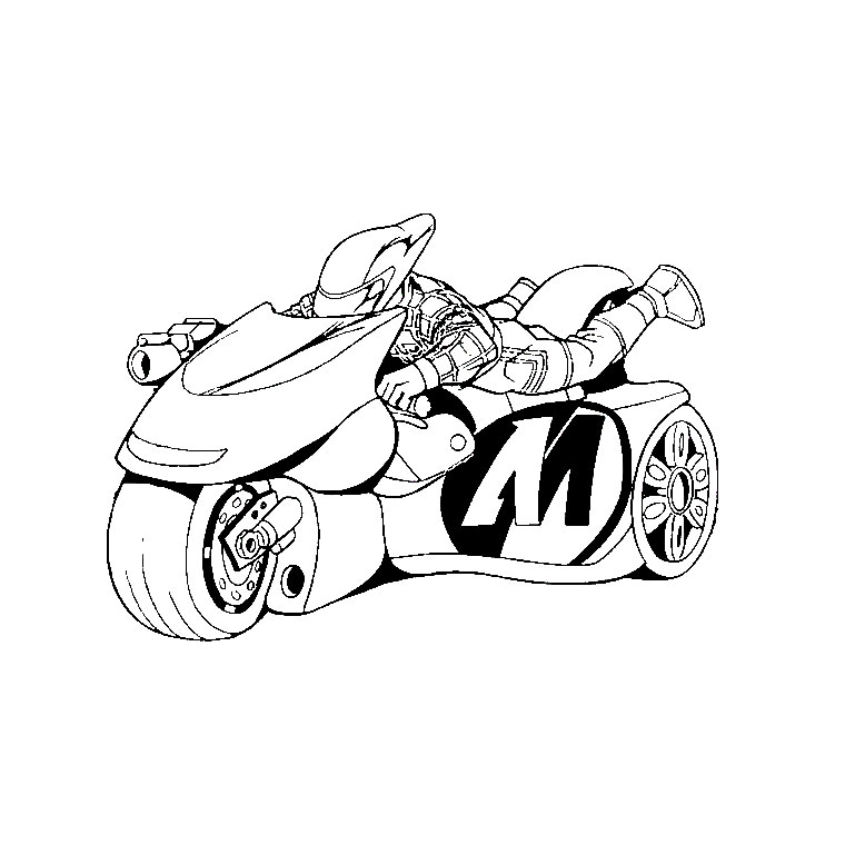 Coloriage d'une moto stylisée sur fond simple