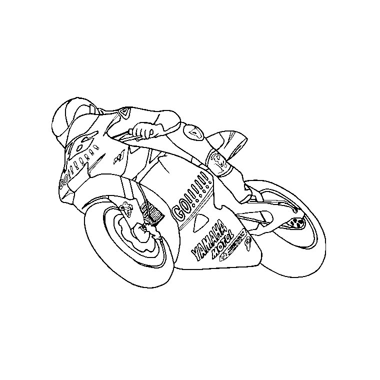 Coloriage de moto sur fond dynamique