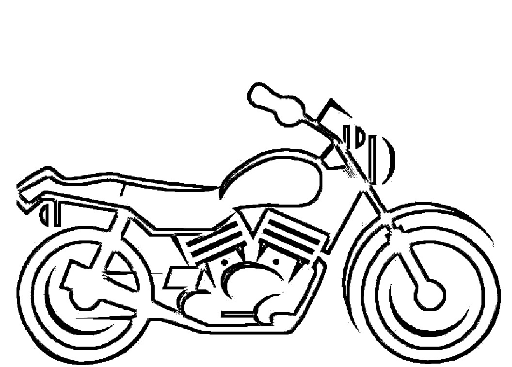 Coloriage d'une moto sur fond de paysage urbain