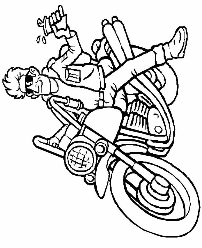 Coloriage d'une moto sur fond de paysage dynamique