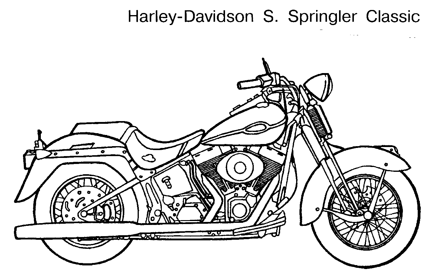 Coloriage d'une moto stylisée sur fond simple