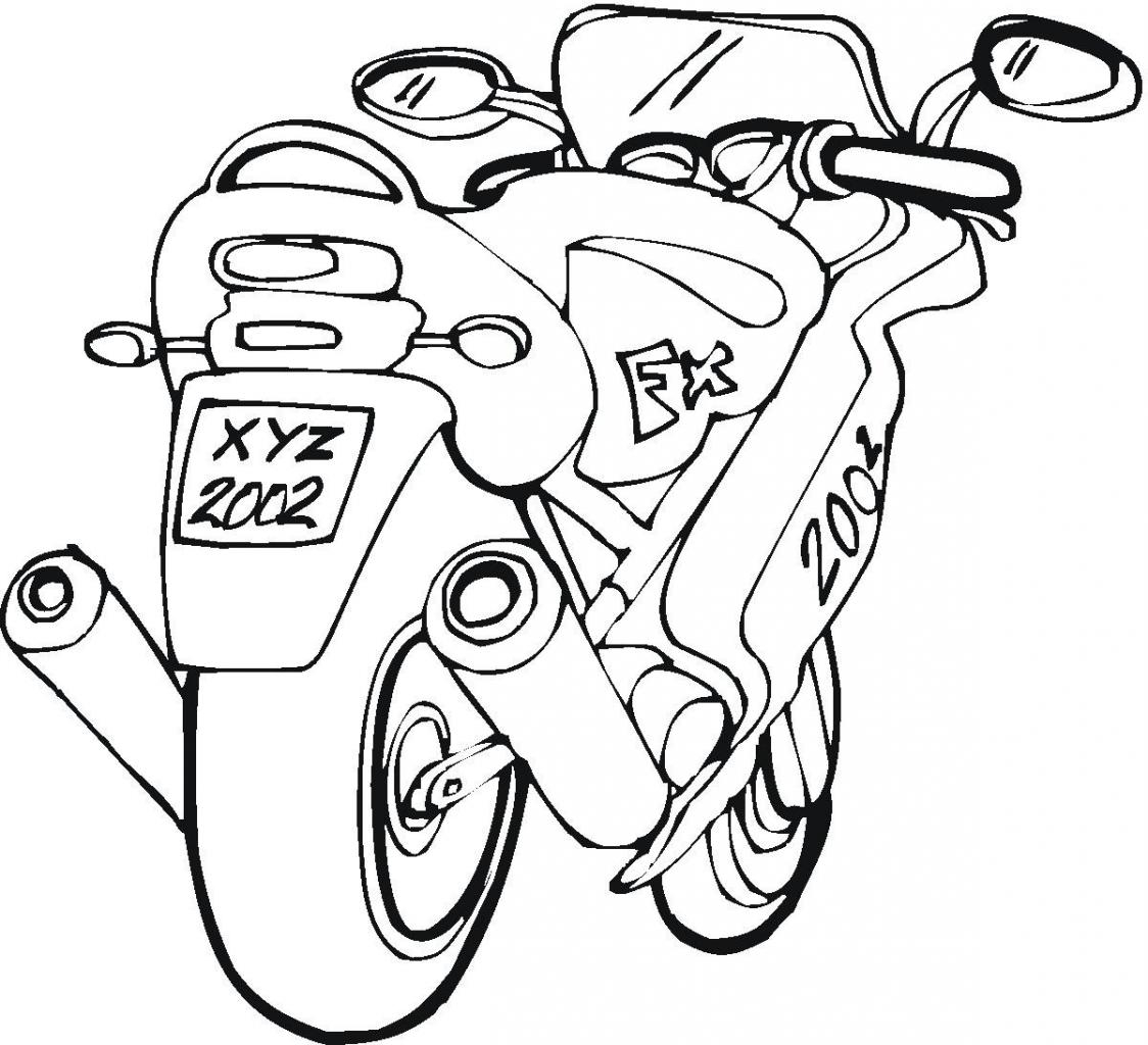 Coloriage d'une moto stylée sur fond de routes