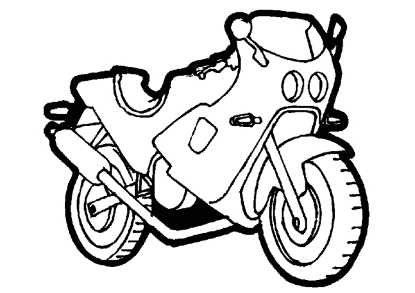 Coloriage d'une moto stylisée sur fond simple