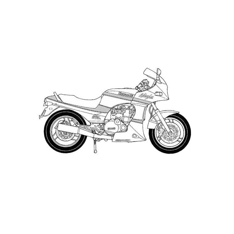 Coloriage d'une moto sur fond simple