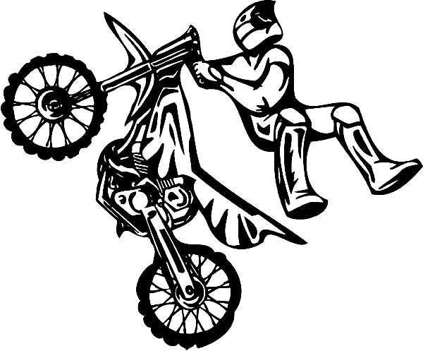 Motocross en pleine action sur un terrain accidenté