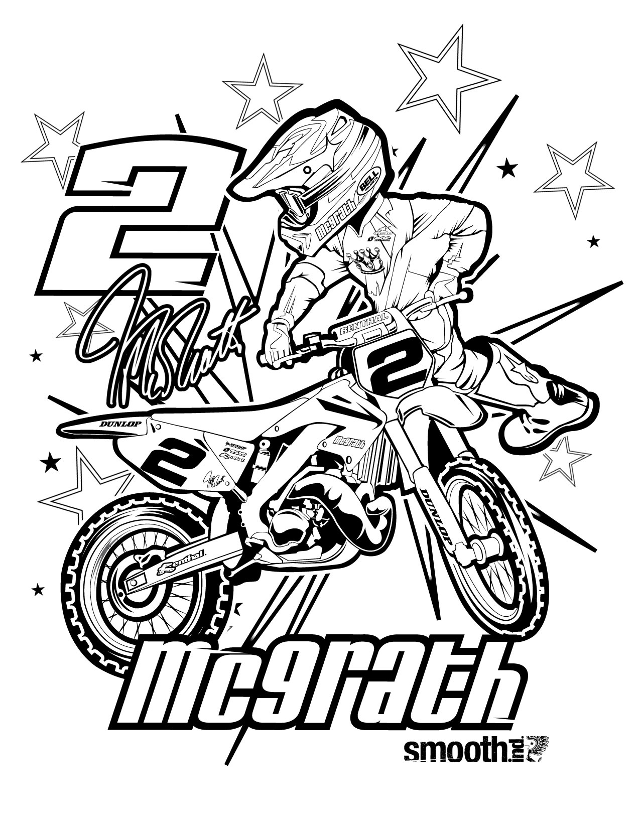 Motocross en pleine action sur un terrain accidenté