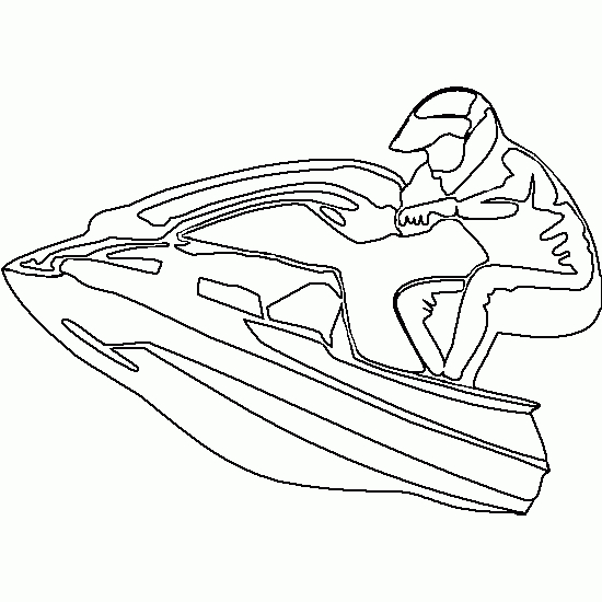 Coloriage d'une motomarine Seadoo sur l'eau