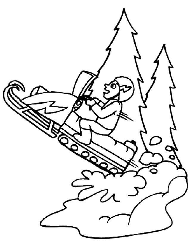 Coloriage d'une motomarine Seadoo en pleine action sur l'eau