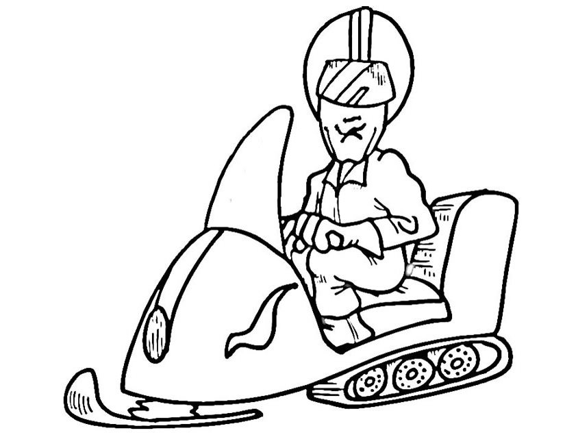 Motoneige skidoo en pleine action sur un paysage enneigé