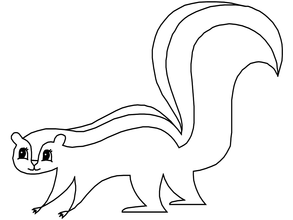 Coloriage d'une moufette dans un environnement naturel