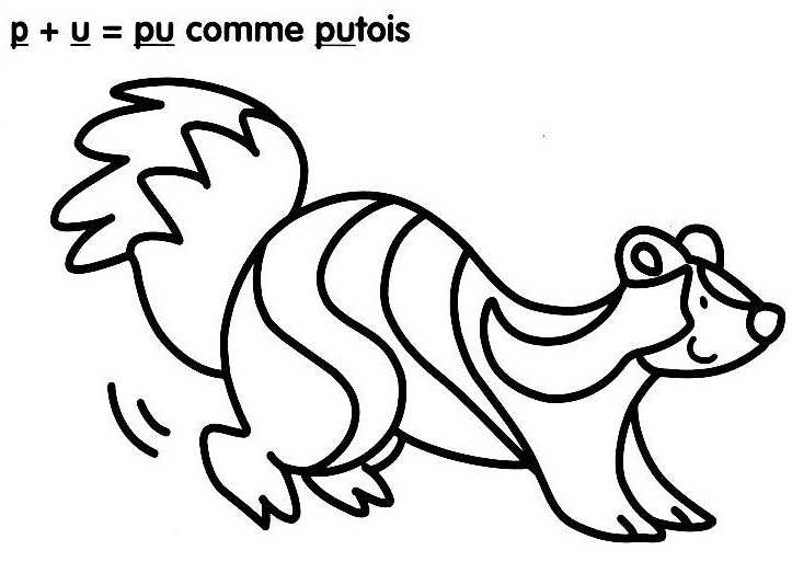 Coloriage d'une moufette dans son habitat naturel