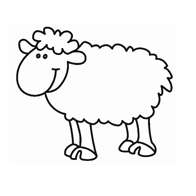 Coloriage d'un mouton paisible dans un champ verdoyant