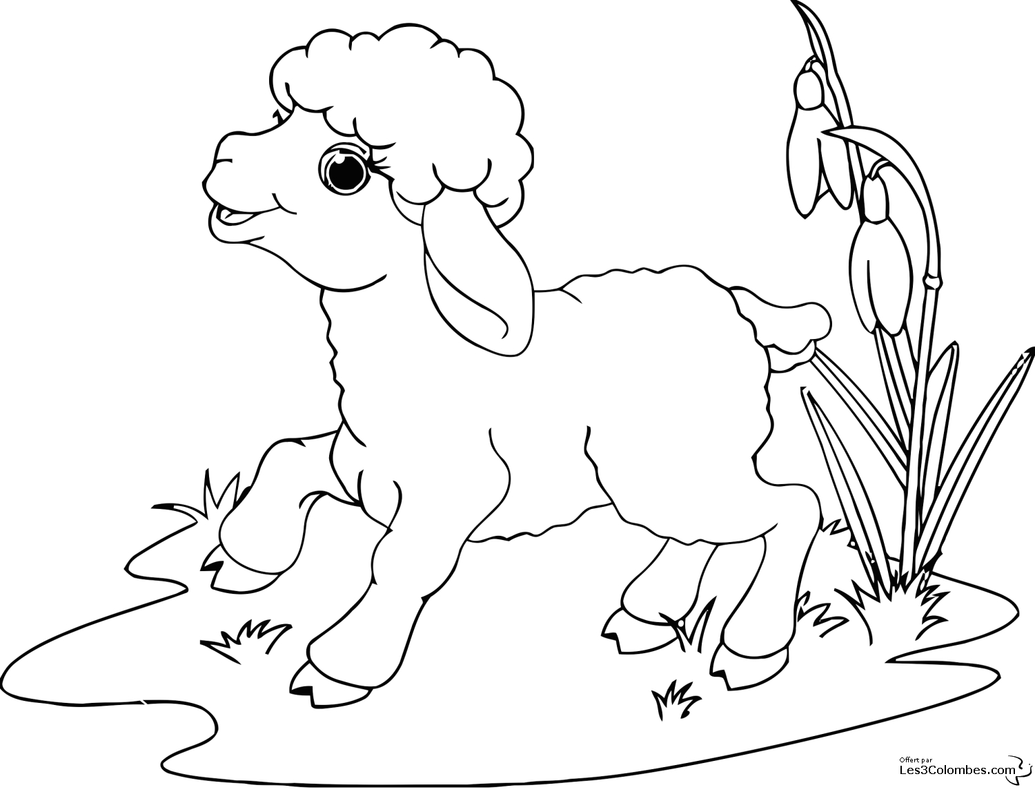 Un mouton paisible dans un champ verdoyant